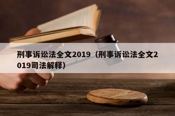 刑事诉讼法全文2019（刑事诉讼法全文2019司法解释）