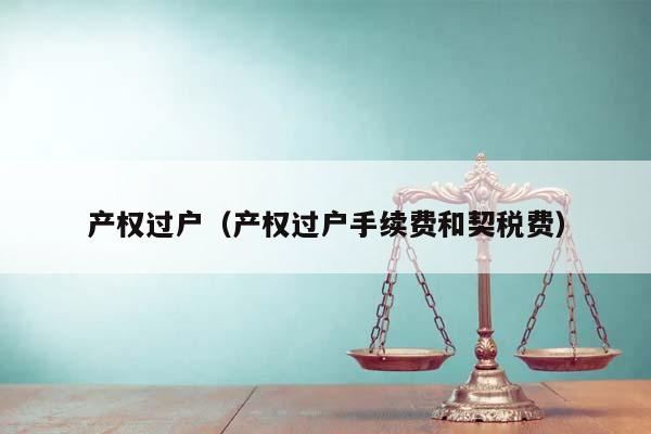 产权过户（产权过户手续费和契税费）