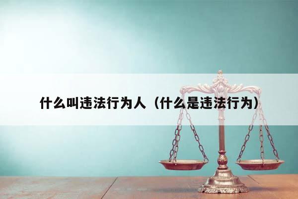 什么叫违法行为人（什么是违法行为）