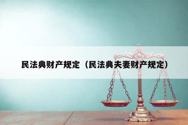 民法典财产规定（民法典夫妻财产规定）