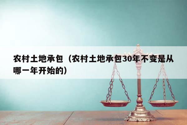 农村土地承包（农村土地承包30年不变是从哪一年开始的）