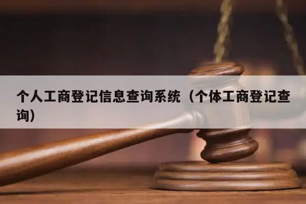 个人工商登记信息查询系统(个体工商登记查询)