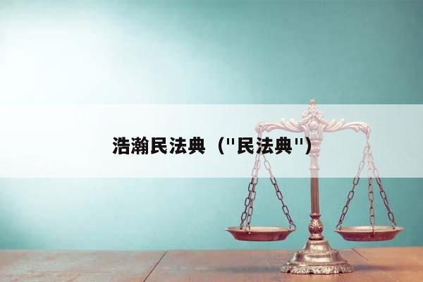 浩瀚民法典（"民法典"）