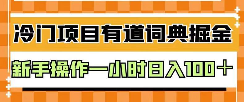 有道词典掘金，新手操作一小时日入100＋，揭秘外面卖980的神技