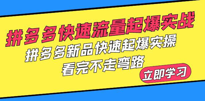 拼多多快速流量起爆实战，新品快速起爆实操，不走弯路！