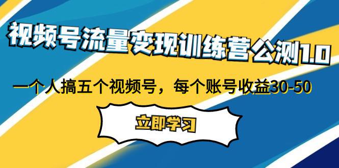 视频号流量变现公测1.0：走进你的小副业，一人掌握五个视频号，每个账号收益30-50