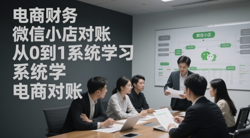 电商财务微信小店对账，从0到1系统学习电商对账
