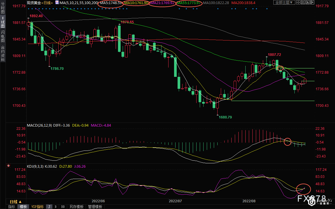 8月25日现货黄金交易策略：美元回调，金价延续反弹，关注10日均线阻力