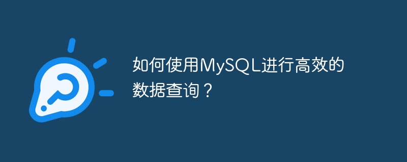 如何使用mysql进行高效的数据查询？