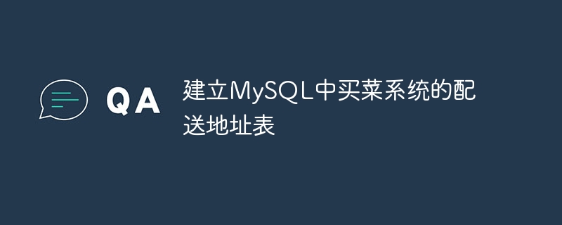 建立MySQL中买菜系统的配送地址表