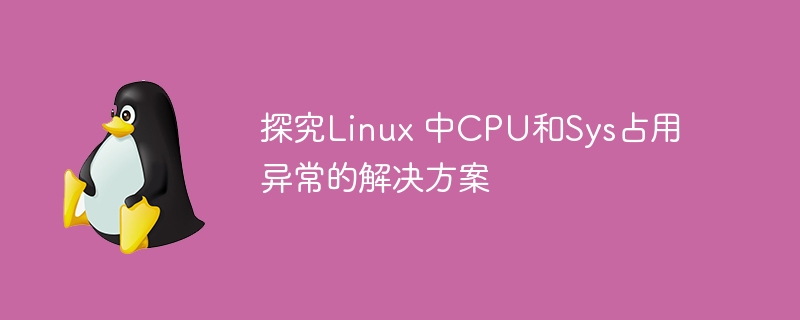 探究Linux 中CPU和Sys占用异常的解决方案