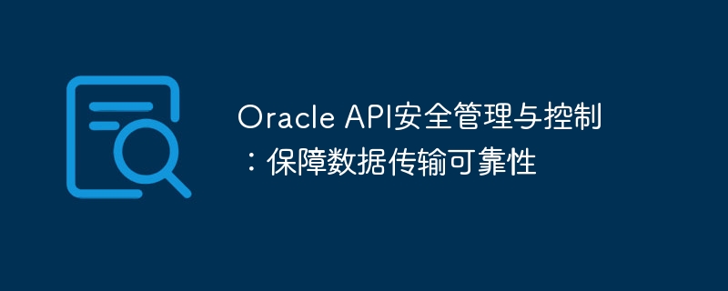 Oracle API安全管理与控制：保障数据传输可靠性