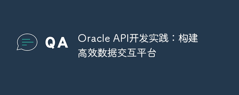 Oracle API开发实践：构建高效数据交互平台