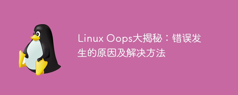 linux oops大揭秘：错误发生的原因及解决方法