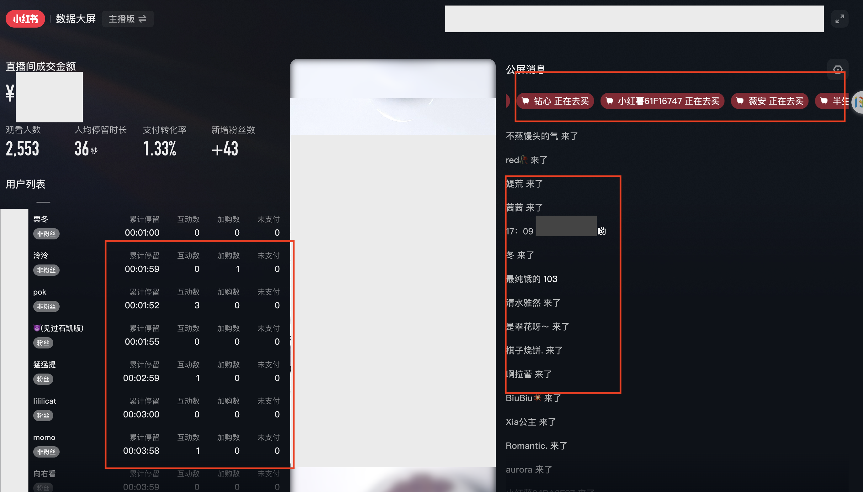 7天突破1000单！小红书直播带货数据大屏复盘！