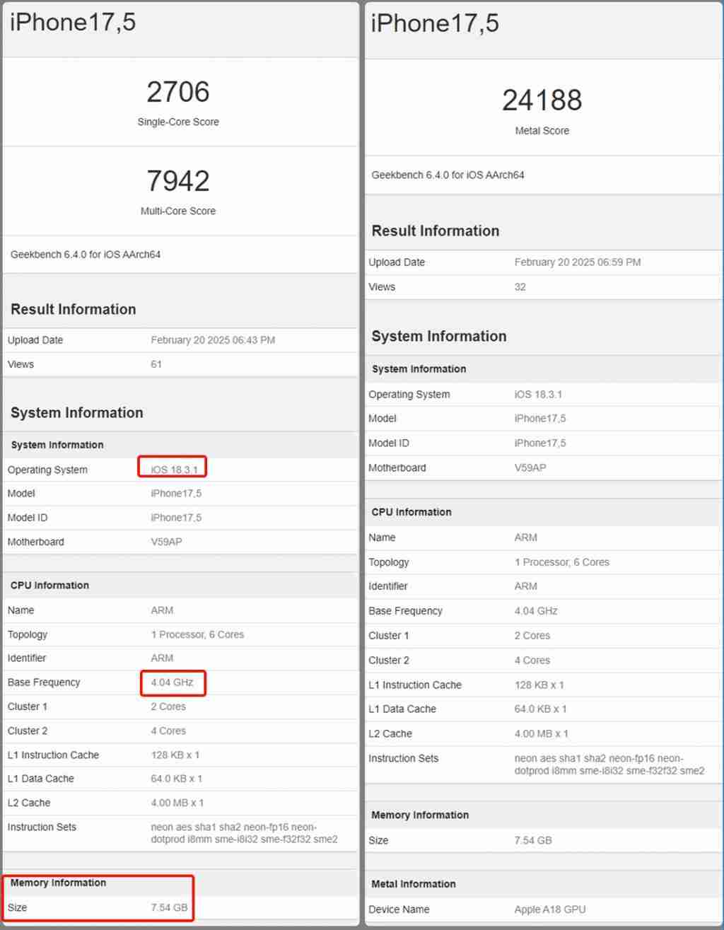 8G 内存，iPhone 16e 跑分出炉：CPU 也遭阉割？