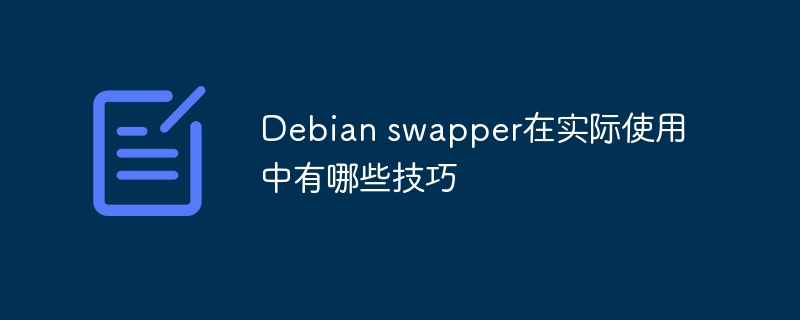 Debian swapper在实际使用中有哪些技巧