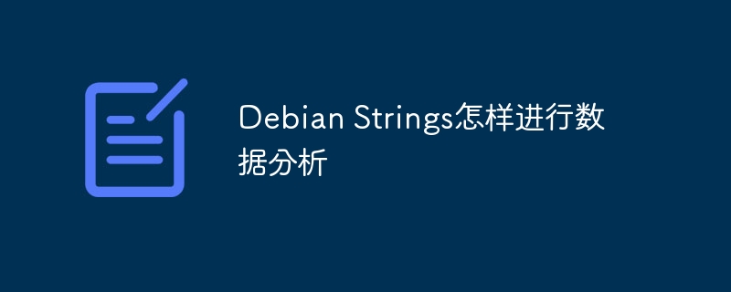 Debian Strings怎样进行数据分析