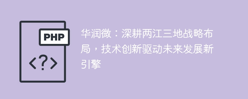 华润微：深耕两江三地战略布局，技术创新驱动未来发展新引擎