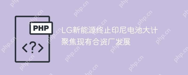 LG新能源终止印尼电池大计 聚焦现有合资厂发展