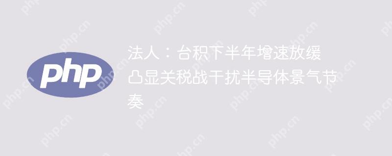 法人：台积下半年增速放缓 凸显关税战干扰半导体景气节奏