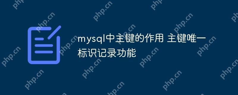 mysql中主键的作用 主键唯一标识记录功能