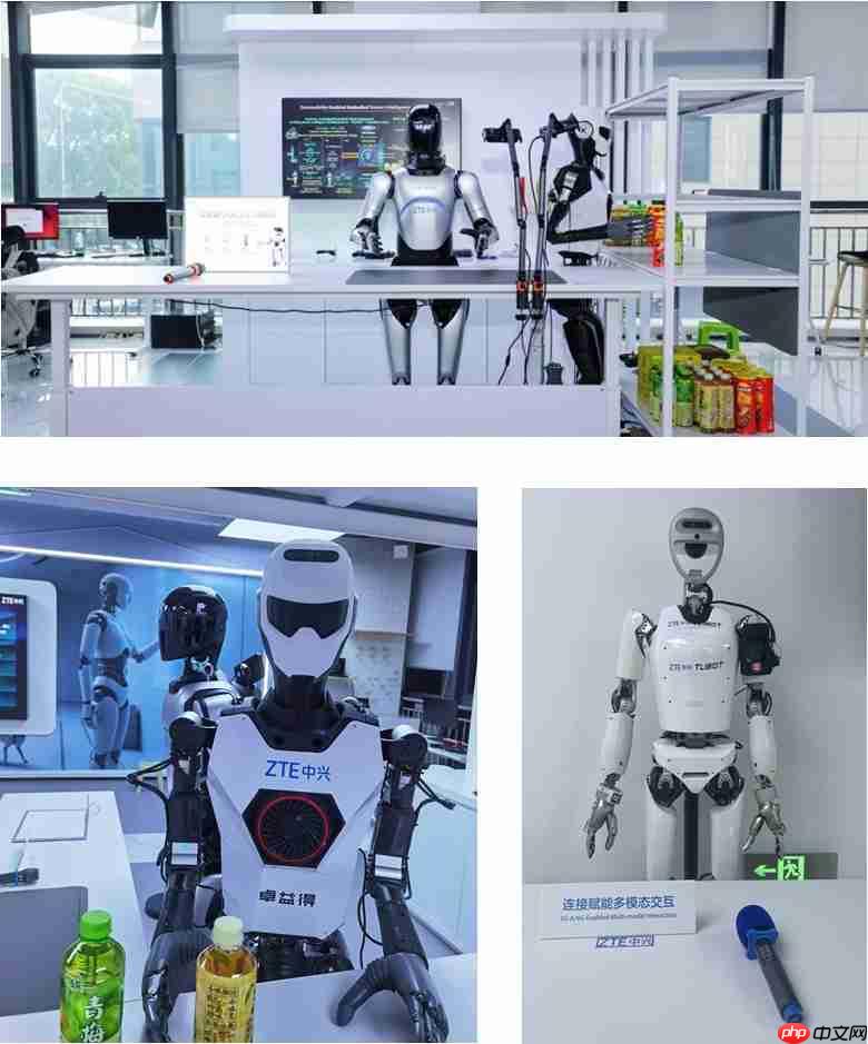 多品牌具身机器人异构协同——中兴通讯打造业界首个5GA/6G赋能的群智异构协同场景