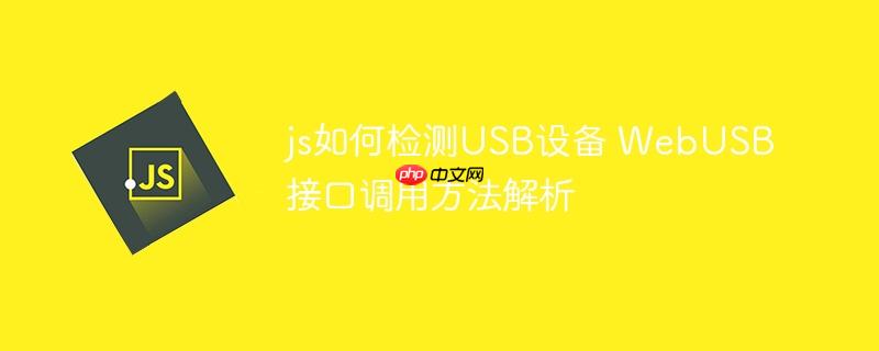 js如何检测USB设备 WebUSB接口调用方法解析