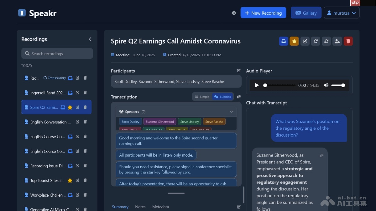 Speakr— 免费AI会议助手，本地完成数据处理
