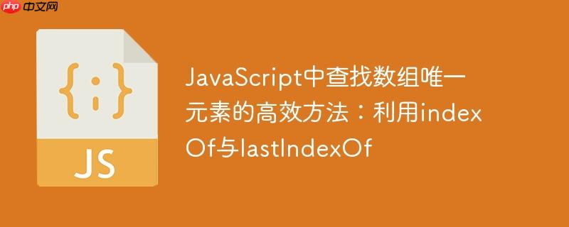 JavaScript中查找数组唯一元素的高效方法：利用indexOf与lastIndexOf