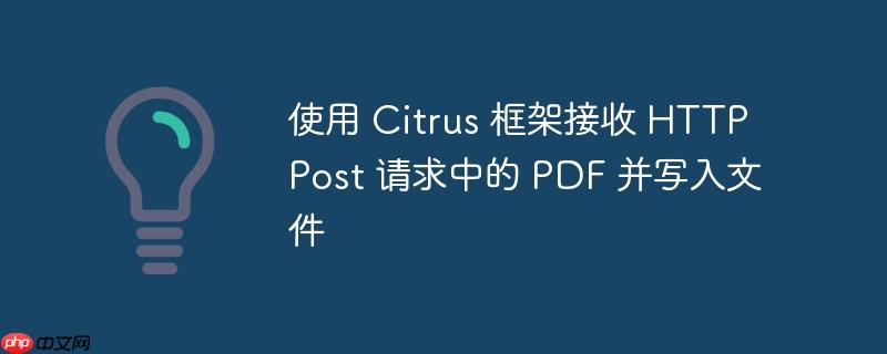 使用 Citrus 框架接收 HTTP Post 请求中的 PDF 并写入文件