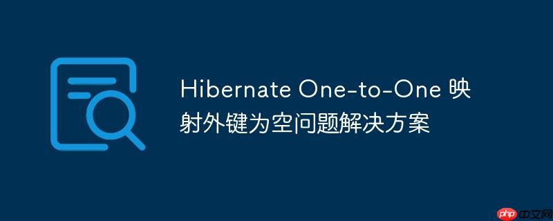 Hibernate One-to-One 映射外键为空问题解决方案