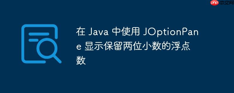 在 Java 中使用 JOptionPane 显示保留两位小数的浮点数