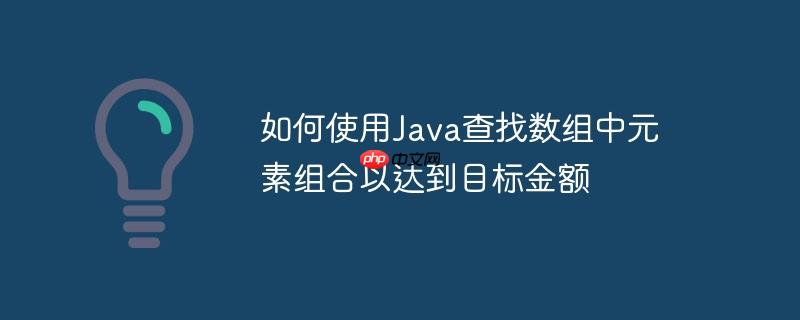 如何使用Java查找数组中元素组合以达到目标金额