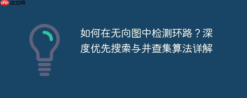 如何在无向图中检测环路？深度优先搜索与并查集算法详解