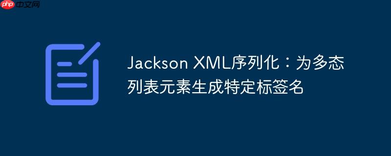 Jackson XML序列化：为多态列表元素生成特定标签名
