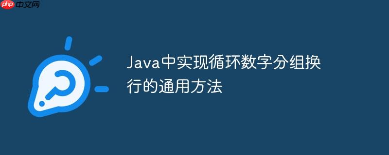 Java中实现循环数字分组换行的通用方法