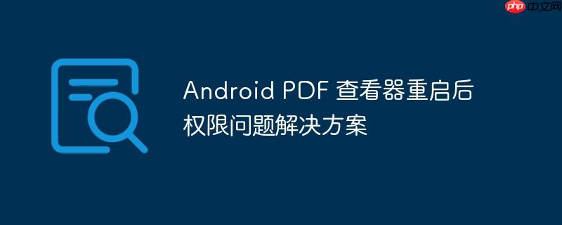 Android PDF 查看器重启后权限问题解决方案