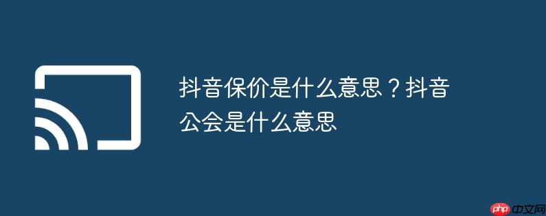 抖音保价是什么意思？抖音公会是什么意思