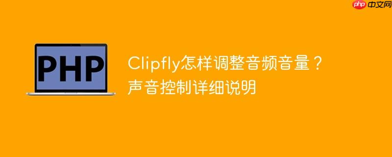 Clipfly怎样调整音频音量？声音控制详细说明
