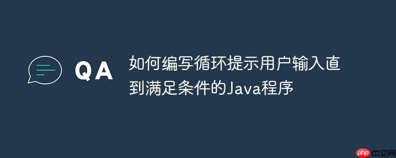 如何编写循环提示用户输入直到满足条件的java程序