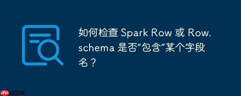 如何检查 Spark Row 或 Row.schema 是否“包含”某个字段名？