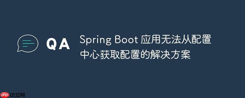 Spring Boot 应用无法从配置中心获取配置的解决方案