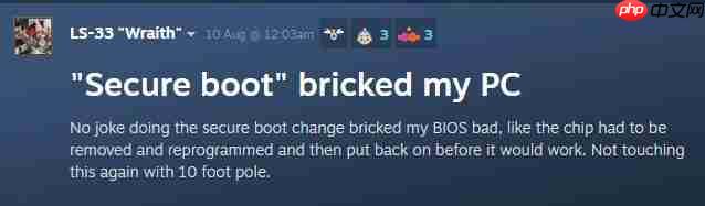 《战地6》安全启动导致小白玩家的电脑“变砖”