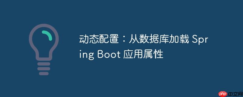 动态配置:从数据库加载 spring boot 应用属性