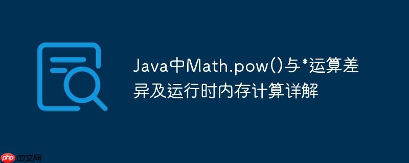 Java中Math.pow()与*运算差异及运行时内存计算详解