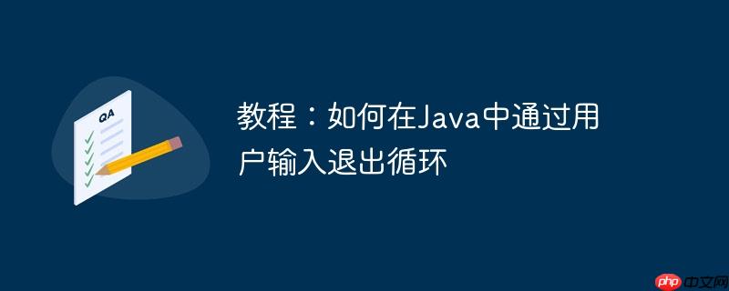 教程：如何在Java中通过用户输入退出循环