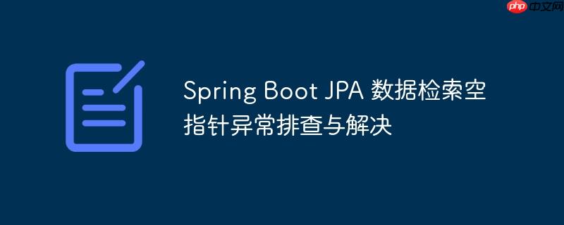 Spring Boot JPA 数据检索空指针异常排查与解决