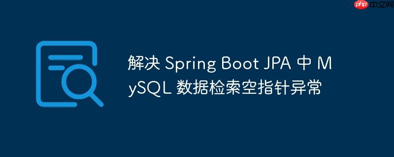 解决 Spring Boot JPA 中 MySQL 数据检索空指针异常