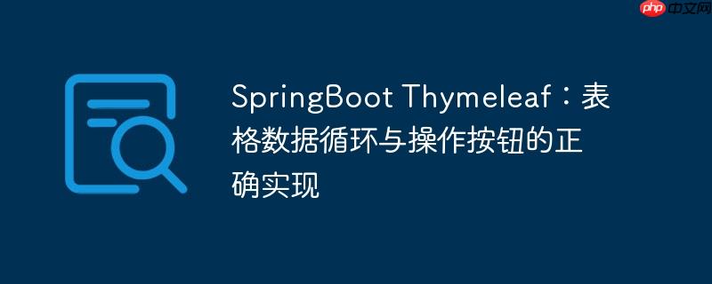SpringBoot Thymeleaf：表格数据循环与操作按钮的正确实现